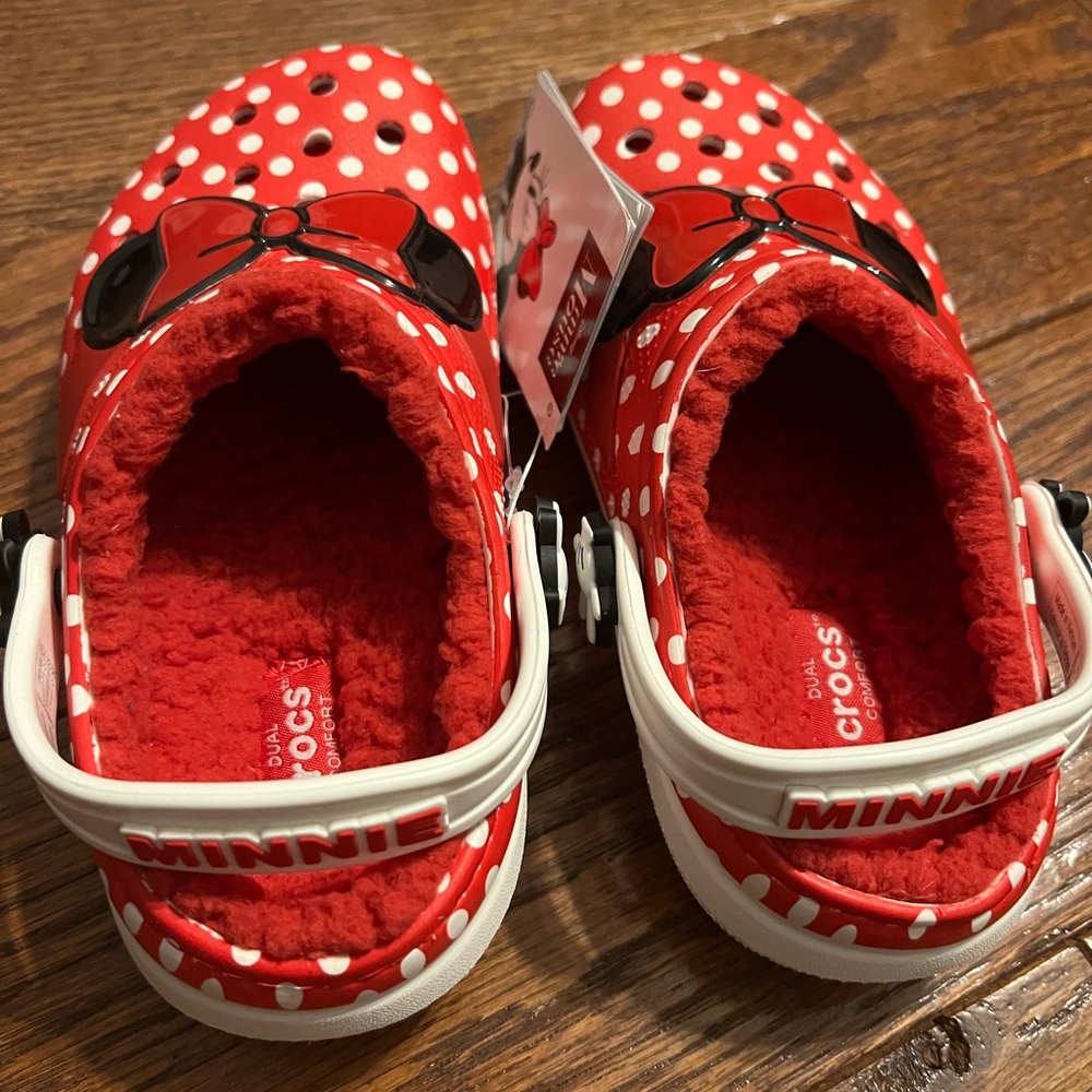Brand NWT Minnie fur lined crocs. Size 11.